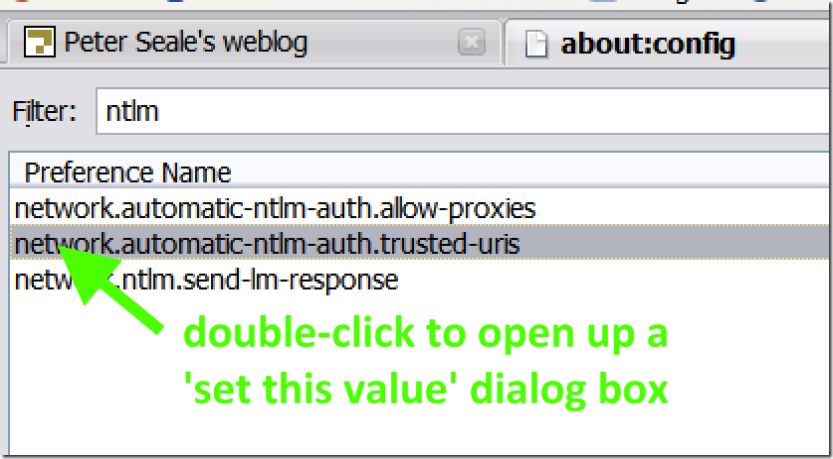 double-click on network.automatic-ntlm-auth.trusted-uris