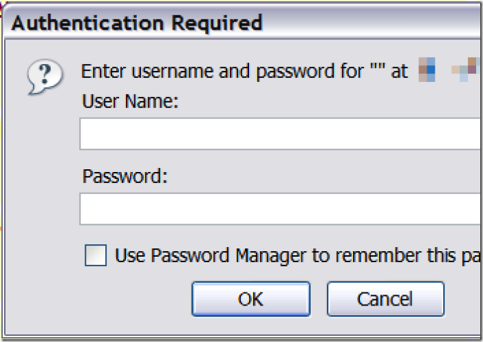 Firefox authentication required dialog