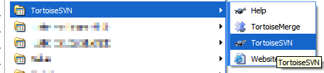 TortoiseSVN on the Start Menu
