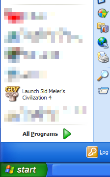 Civilization 4 is prominently displayed on my most frequently used programs list